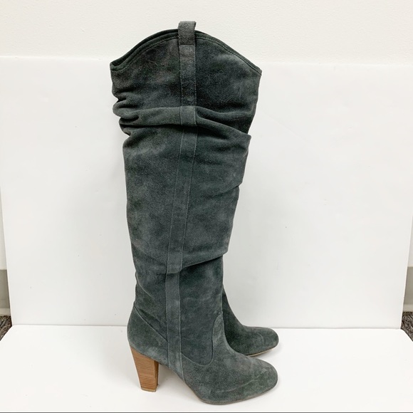 Zara Shoes - Zara Tall Grey Suede Heeled Boots sz 39